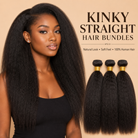 Extensions de cheveux humains vierges bruts de grade 12A, lisses et crépus, alignés aux cuticules, style afro, non traités, provenant du Vietnam