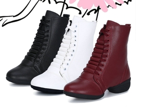 <span class=keywords><strong>Chaussures</strong></span> de danse Tango/<span class=keywords><strong>Flamenco</strong></span> pour femmes, nouvelles bottes mi-hautes à talon carré pour l'automne-hiver, style sportif et confortable - Product Image 5