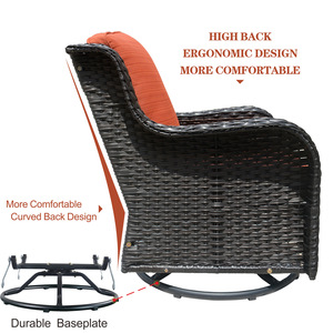 Wholesale Modern Design <strong>Wicker</strong> Pe Rattan Outdoor Furniture Patio Dinning Restaurant Balcony Garden Swivel <strong>Chair</strong> <strong>and</strong> <strong>Table</strong> Set - Product Image 5