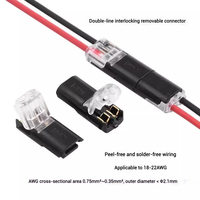 Borne sans fil à dénuder pour LED D2 Type d'emboîtement Connecteur rapide détachable Double fil mâle/femelle Cuivre Nylon