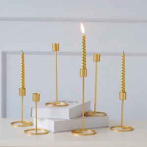 Modern Brass <b>Candle</b> <b>Stick</b> <b>Holder</b> Set Gold Color Home Decoration Durable Metal Design - Product Image 2