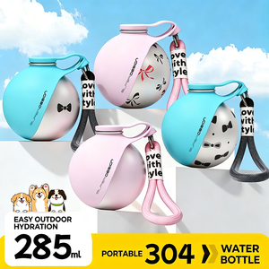 Stainless Steel <b>Dog</b> Water <b>Bottle</b> - Foldable Portable Outdoor Pet <b>Drinking</b> Bowl - Product Image 6