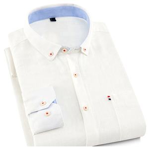 Accetta <span class=keywords><strong>camicia</strong></span> da <span class=keywords><strong>uomo</strong></span> personalizzata vestibilità regolare manica lunga respiro sottile camicie causali in cotone e <span class=keywords><strong>lino</strong></span> per <span class=keywords><strong>uomo</strong></span> - Product Image 6