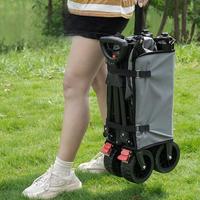 Chariot pliant robuste en acier au carbone pour extérieur, avec roues tout-terrain, idéal pour le marché, la pêche et le camping (pour enfants et petits équipements)