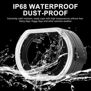 ฝาครอบตกแต่งวงแหวนไฟ LED Angel Eyes ขนาด 3 นิ้ว 2.5 นิ้ว รุ่น Square Shade สำหรับดัดแปลงไฟหน้ารถยนต์ 12V H4 ใช้ได้กับรถยนต์ทั่วไป - Product Image 2