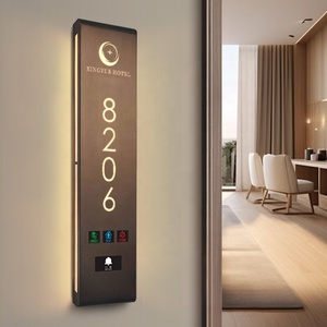 NUEVO 2025 DSYMBOL Placas Electrónicas de Madera Inteligentes <span class=keywords><strong>para</strong></span> Puertas de Hotel y Casa, con Número LED, Señalización DND y Timbre - Product Image 1