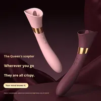 Großhandel Neuer G-Punkt Wasserdichter Vibrator mit Zungenstimulation für Klitoris und Anus, Orale Zungenvibration Sexspielzeug nach Maß