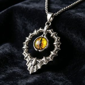 Yunnique – collier en résine en forme de goutte d'eau pour hommes, pendentif en argent tibétain, design géométrique, chaîne de pull, bijoux cadeau - Product Image 2