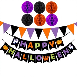 Decoraciones para Fiesta de Halloween, Guirnalda de Banderines Triangulares de Papel, Confeti Circular con Puntos, Guirnalda Colgante para Decoración del Hogar - Product Image 5