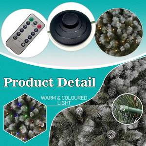 Árbol de Navidad artificial de <span class=keywords><strong>abeto</strong></span> <span class=keywords><strong>azul</strong></span> clásico preiluminado de 6,5 pies con luces LED, follaje de aguja PE, árbol de Navidad artificial - Product Image 4