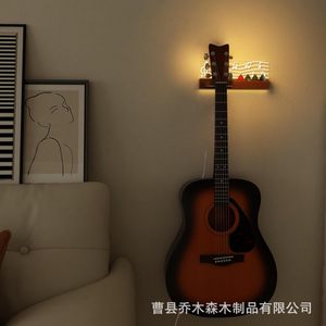 Soporte de Pared para Guitarra de Madera con Luces, Diseño de Notas Musicales, Soporte para Púas, Soporte Universal para Guitarra Eléctrica y Ukelele - Product Image 3