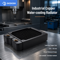 Radiateur de refroidissement à eau en cuivre sans plomb OCOCOO CRD12 de 45 mm d'épaisseur, qualité industrielle 120, stable pour équipement lourd, laser CNC
