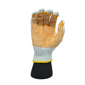 ถุงมือผ้าฝ้ายเคลือบจุดพีวีซี ถุงมือกันลื่นแบบมีจุด PVC ที่ฝ่ามือ - Product Image 1