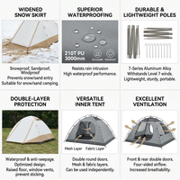 Tente en aluminium légère pour 2-3-4 personnes, imperméable, double couche, quatre saisons, pour la randonnée en montagne et les activités de plein air dans des environnements extrêmes