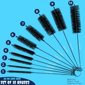 Nettoyeurs de tuyaux Brosses de nettoyage pour petits espaces Multi-Size Straw, Window, Airbrush Air Up Bottle Cleaner - Product Image 3