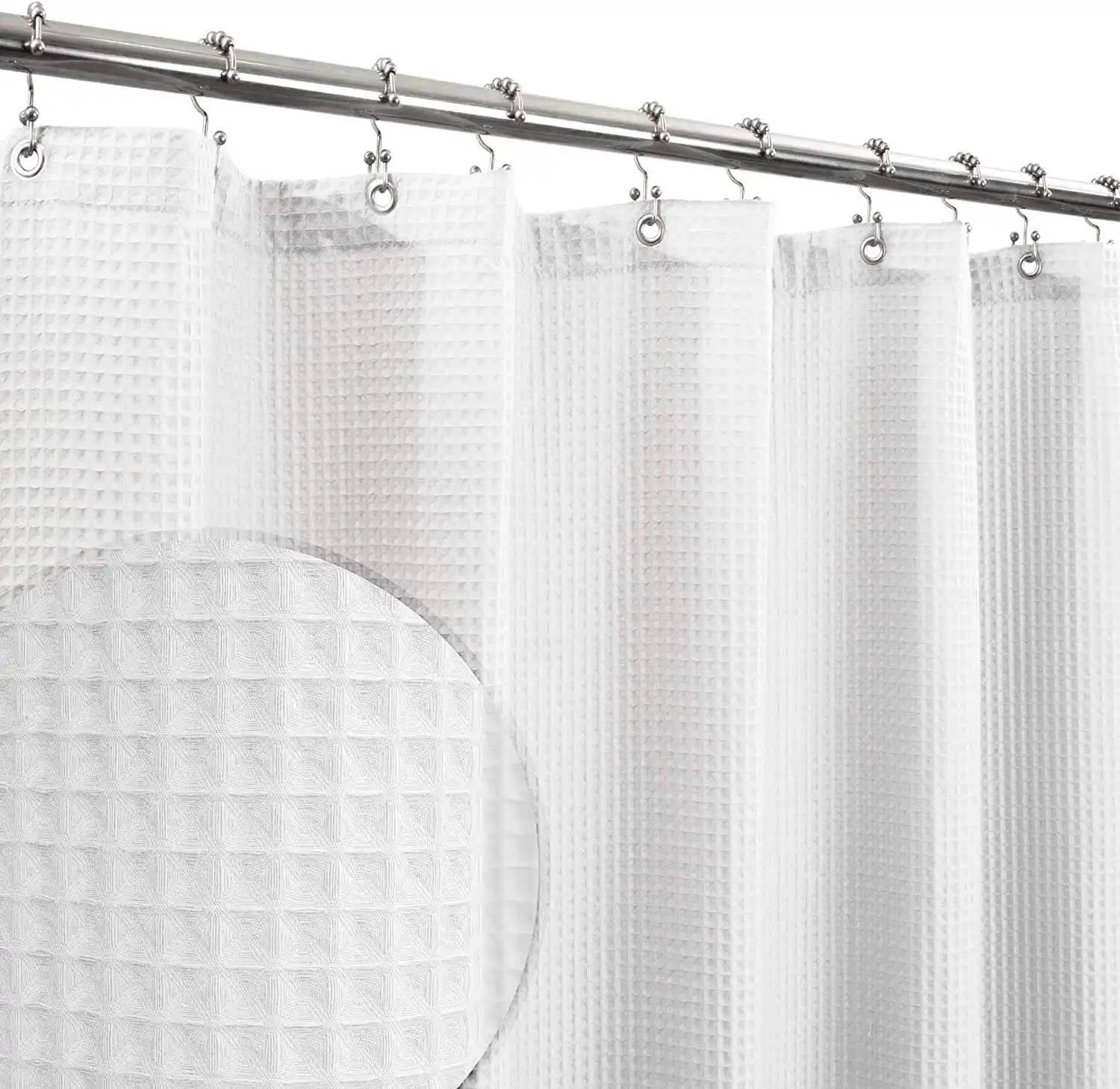 Waterproof Bathroom Curtain Solid White Waffle Weave Shower Curtain Shower Curtains