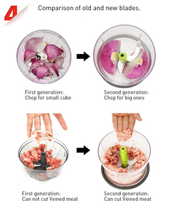 Cortador de verduras tay Báo Chí Rau Chopper Bộ xử lý thực phẩm 5 lần tay cầm Chopper <span class=keywords><strong>Salad</strong></span> Spinner - Product Image 5