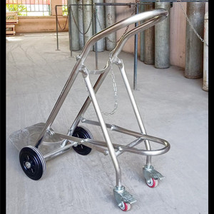 Chariot pliable en acier inoxydable 304 pour bouteilles de gaz/oxygène pour chantier de construction - Product Image 5