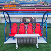 Banc de joueur en aluminium 4 places, chaise de stade, revêtement poudré, durable, imperméable, sièges sportifs