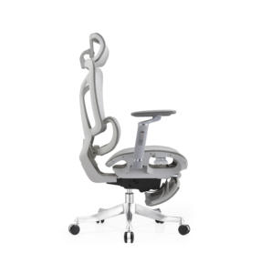 Silla de Oficina Ergonómica Moderna y Resistente con Control de Botones, <span class=keywords><strong>4</strong></span> <span class=keywords><strong>Posiciones</strong></span> de Bloqueo, Reclinable, de Malla, con Reposapiés, Asiento Confortable 3D - Product Image 3