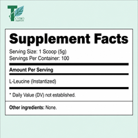 Poudre de L-leucine de marque privée 500g Supplément de poudre de L-leucine pour la récupération musculaire et le soutien énergétique