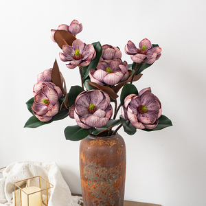 Flores Artificiales de <span class=keywords><strong>Magnolia</strong></span> <span class=keywords><strong>Grandiflora</strong></span> de 71 cm, Suaves como la Seda, Decoración para el Año Nuevo Chino y Navidad, Directo de Fábrica - Product Image 2