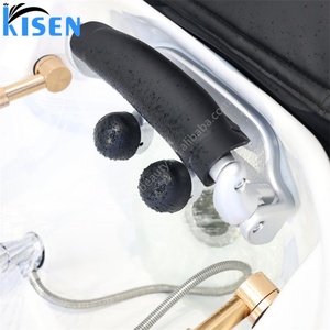 KISEN Lit de lavage de cheveux de luxe électrique automatique avec hydrothérapie et massage pour salon de coiffure, fauteuil de spa capillaire et bac à shampoing - Product Image 5