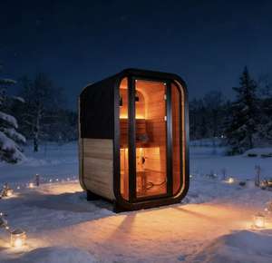 Sauna Cuadrada de Infrarrojos Lejanos de Fácil Montaje para 2 Personas, para Relajación Post-Entrenamiento y Cuidado de la Piel, Terapia de Infrarrojos y Bajo EMF, Sauna de Madera Sólida - Product Image 1