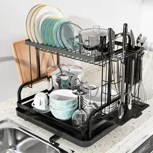 Wholesale Dish Drying Rack For Countertop Multipurpose Drying Rack For Kitchen Counter With Utensil Holder Rustproof Dish Rack