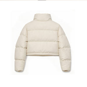 Manteau matelassé élégant pour <span class=keywords><strong>femme</strong></span>, style urbain, veste courte matelassée minimaliste à col montant, streetwear d'hiver, <span class=keywords><strong>doudoune</strong></span> - Product Image 4