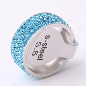 <b>Crystal</b> <b>Ring</b> 8MM Pink Full Rhinestone Micro Insert Unisex Everyday Wear - Product Image 3