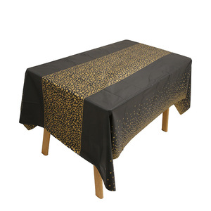 Mantel <span class=keywords><strong>de</strong></span> Plástico Desechable <span class=keywords><strong>de</strong></span> 54 x 108 Pulgadas para Mesas Rectangulares, Cubierta Impermeable para Decoraciones <span class=keywords><strong>de</strong></span> Nochevieja - Product Image 5