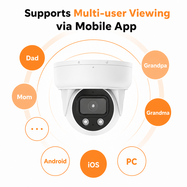 Outdoor 4MP HD Color IP POE Smart AI Night Vision Security Camera CMOS Sensor H.265 Cloud Storage Human Motion Tracking Small
