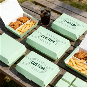 กล่องใส่อาหารแบบใช้แล้วทิ้ง 3 ช่อง แยกส่วน ดีไซน์ทันสมัย ลายดาว เป็นมิตรกับสิ่งแวดล้อม ย่อยสลายได้ ทำจากกระดาษ  รับทำโลโก้ กล่องใส่อาหารร้อนแบบนำกลับบ้าน - Product Image 2