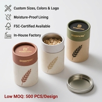 Boîte en carton kraft écologique de luxe avec couvercle pour emballage de poudre de complément alimentaire et de thé, doublée de papier métallisé