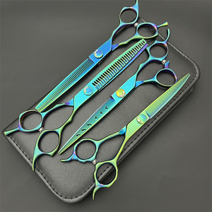 Ciseaux de toilettage pour animaux 440C, 7 pouces, ciseaux à effiler en acier inoxydable, outils de coupe de poils pour chiens, lame incurvée - Product Image 4