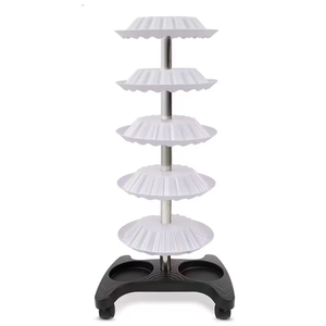 Z Nail Polish Trolley Organizer 5 Layers Nail Polish Spinning Rack <b>Rotating</b> Nail Polish <b>Display</b> <b>Stand</b> with Wheels - Product Image 4
