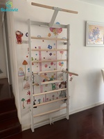 Barras Ajustables para Estambres y Barras de Pared, Escalera Sueca con Bola de Dominadas, Rack de Gimnasio Multifunción para Fisioterapia y Entrenamiento de Fuerza