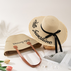 IStapromo Gifts High QuantityHandwoven Vintage Straw Hat and Tote Bag Set for Women <b>Beach</b> Summer <b>Accessories</b> Matching Sun Hat - Product Image 4