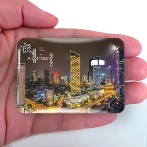 Aimant de réfrigérateur en PVC moderne Cadeau souvenir Paysage touristique du Sichuan Chengdu Taiguli Kuanxiangzi Jiuyanqiao Qingyang Crystal - Product Image 3