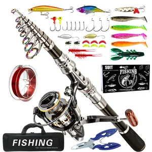 Hot Wholesale Carbon Lure Rod Reel Set Sea Fishing Rod Telescopic Fishing Rod Rotary Screw Travel Sea Freshwater Fishing Set