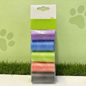 Sacs à déjections canines Hengtuo, vente directe usine, en stock, épais, anti-fuite, en PEHD/PEBD, sans parfum, lot de 5 rouleaux pour la promenade en extérieur - Product Image 1