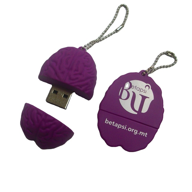 Custom 3D Brain USB Flash Drive OEM PVC with USB 2.0 Interface New Stock Human Organ Sticks