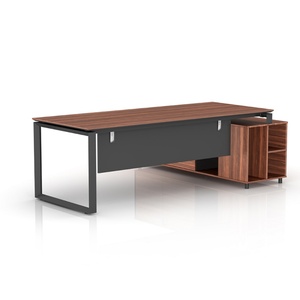 High-<b>End</b> Luxury MDF Wooden Executive Large Office Desk L-Shaped CEO Boss <b>Table</b> with Contemporary Design Modern Office Furniture - Product Image 6