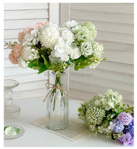 SZ04-27 gros mariage fleur bleu fleur artificielle Bouquet soie fleurs grappes décoration de la maison rosiers mariage flore - Product Image 3