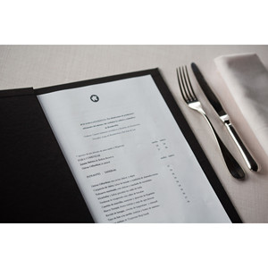 Porta Menu con Design Effetto Legno e Punti Neri - Product Image 2