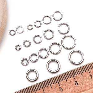 Anillas de salto cerradas de acero inoxidable para hacer pulseras, componentes de joyería DIY, forma redonda, plateadas, 80-110 mm - Product Image 2