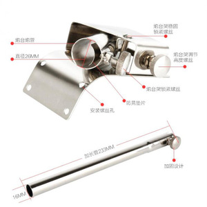 Ensemble de supports pour parapluie de pêche en acier inoxydable, tube de 26 mm avec hauteur réglable et conception renforcée pour un montage stable - Product Image 1