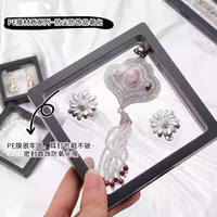 Boîte de suspension en film PE pour cadre flottant 3D, avec fermeture à boucle gravée, pour bijoux, breloques, pièces de monnaie, médailles et pierres précieuses - Vente en gros
