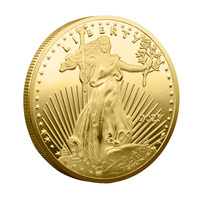Moneda Conmemorativa Coleccionable de Metal 3D Chapada en Oro y Plata, Diseño Águila de la Libertad Americana 2025